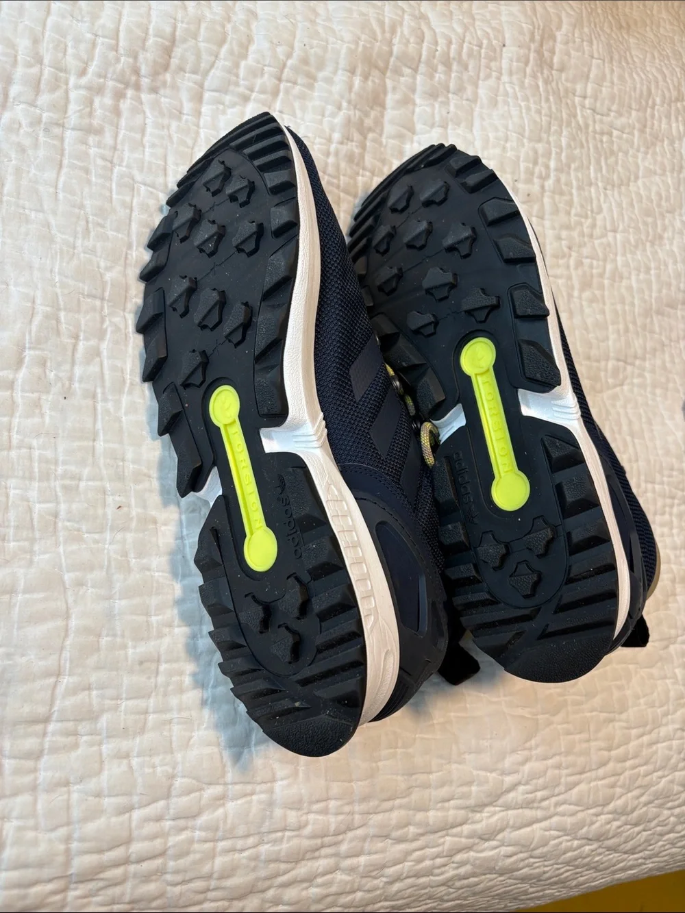 adidas Navy Athletic Shoes with Yellow Accents